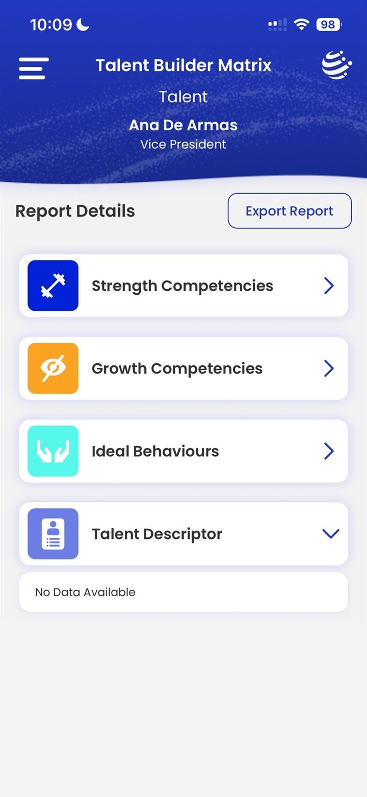 GloCoach behavioral report — a structured, competency-mapped read produced minutes after the assessment